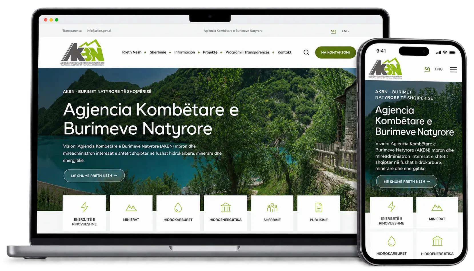 AKBN – National Agency of Natural Resources responsive website mockup