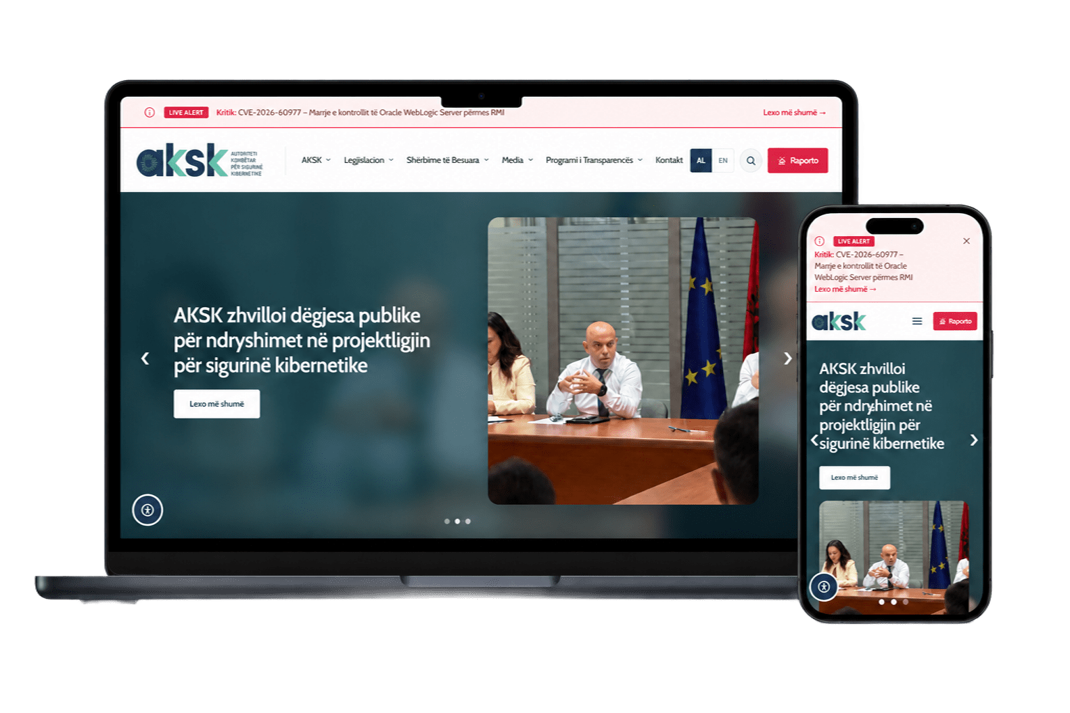 AKSK — National Cyber Security Authority of Albania responsive website mockup